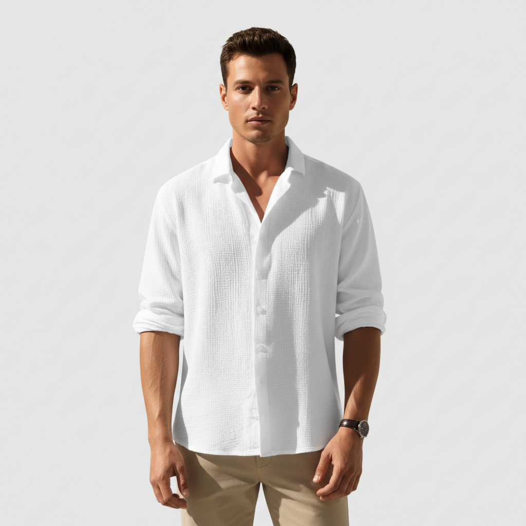 Oak Men's Long Sleeve Woven Button Down Shirt | Breathable