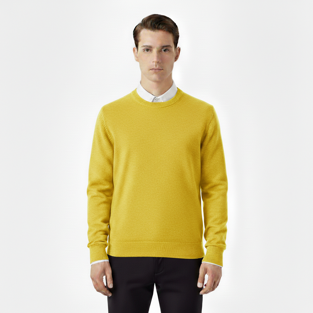 Apex Men's Knitted O-Neck Cotton Wool Pullover Sweater | Long Sleeve