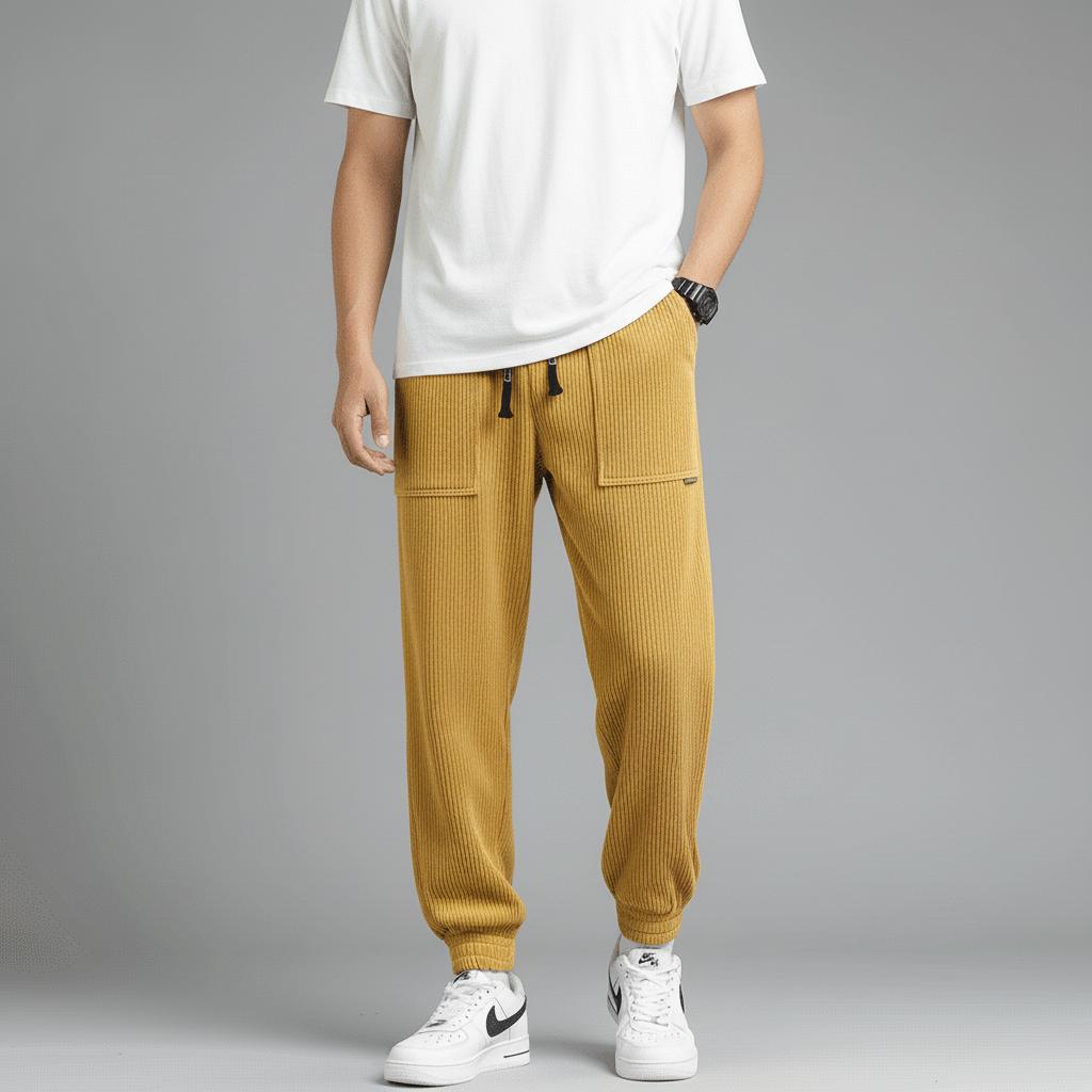 Crest Men's Baggy Corduroy Jogger Sweatpants | Autumn and Winter