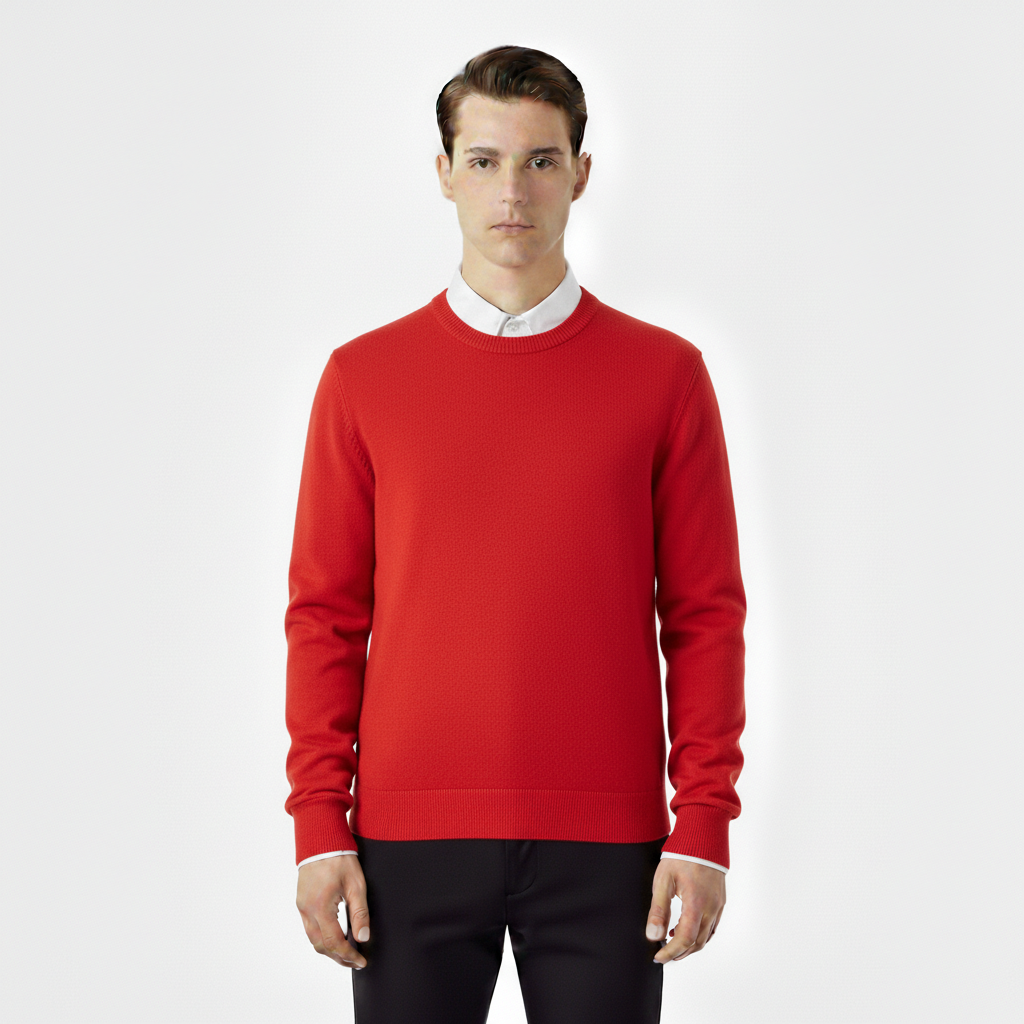 Apex Men's Knitted O-Neck Cotton Wool Pullover Sweater | Long Sleeve