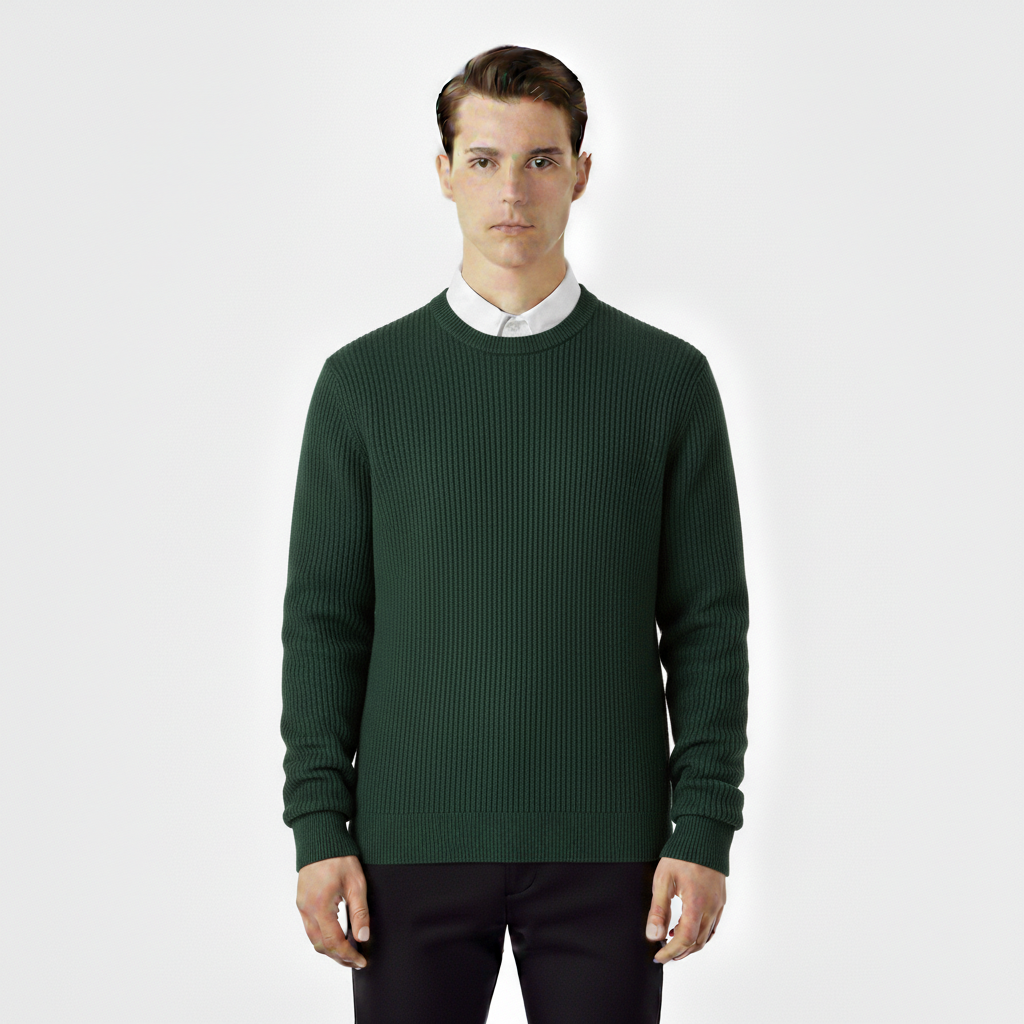Apex Men's Knitted O-Neck Cotton Wool Pullover Sweater | Long Sleeve