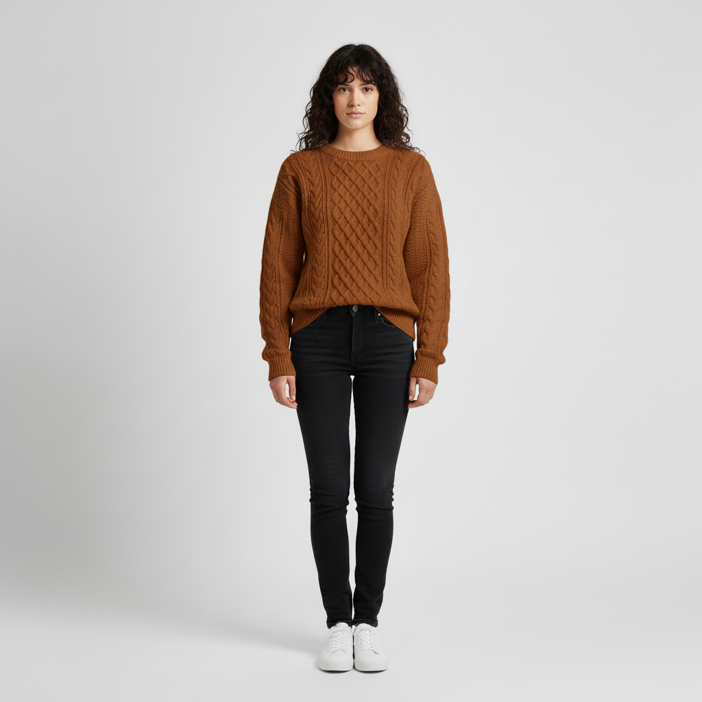 Nova Women’s Warm Long Sleeve Cable Knit Sweater | Comfort