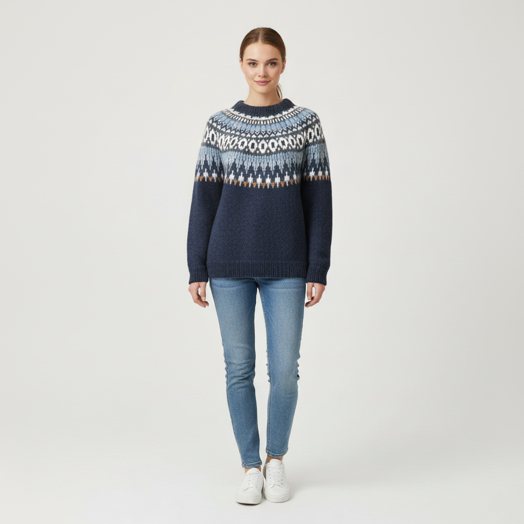 Elle Women's Comfortable Long Sleeve Knitted Sweated