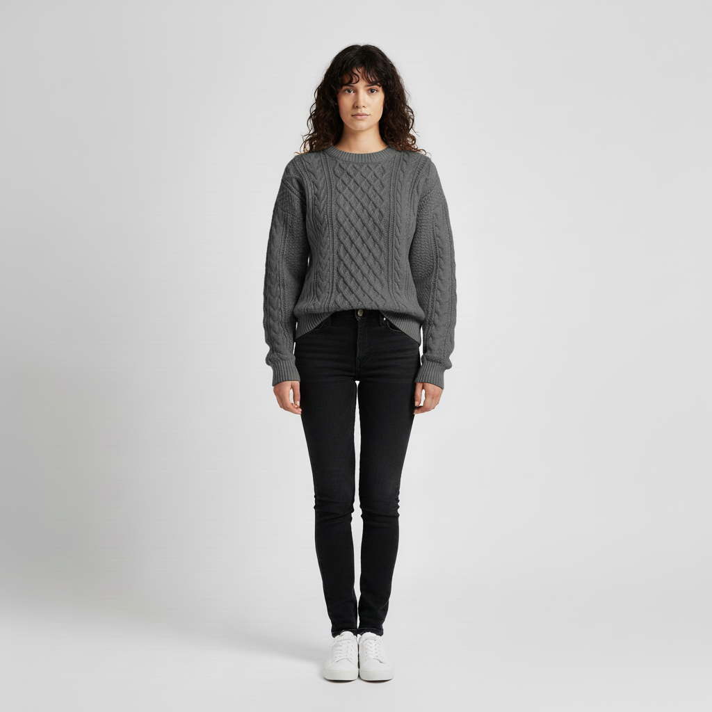 Nova Women’s Warm Long Sleeve Cable Knit Sweater | Comfort