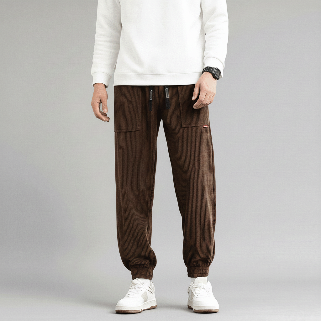 Crest Men's Baggy Corduroy Jogger Sweatpants | Autumn and Winter