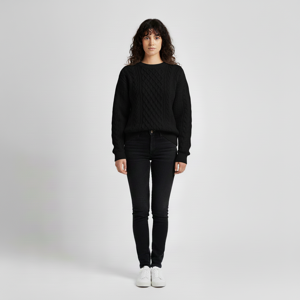 Nova Women’s Warm Long Sleeve Cable Knit Sweater | Comfort