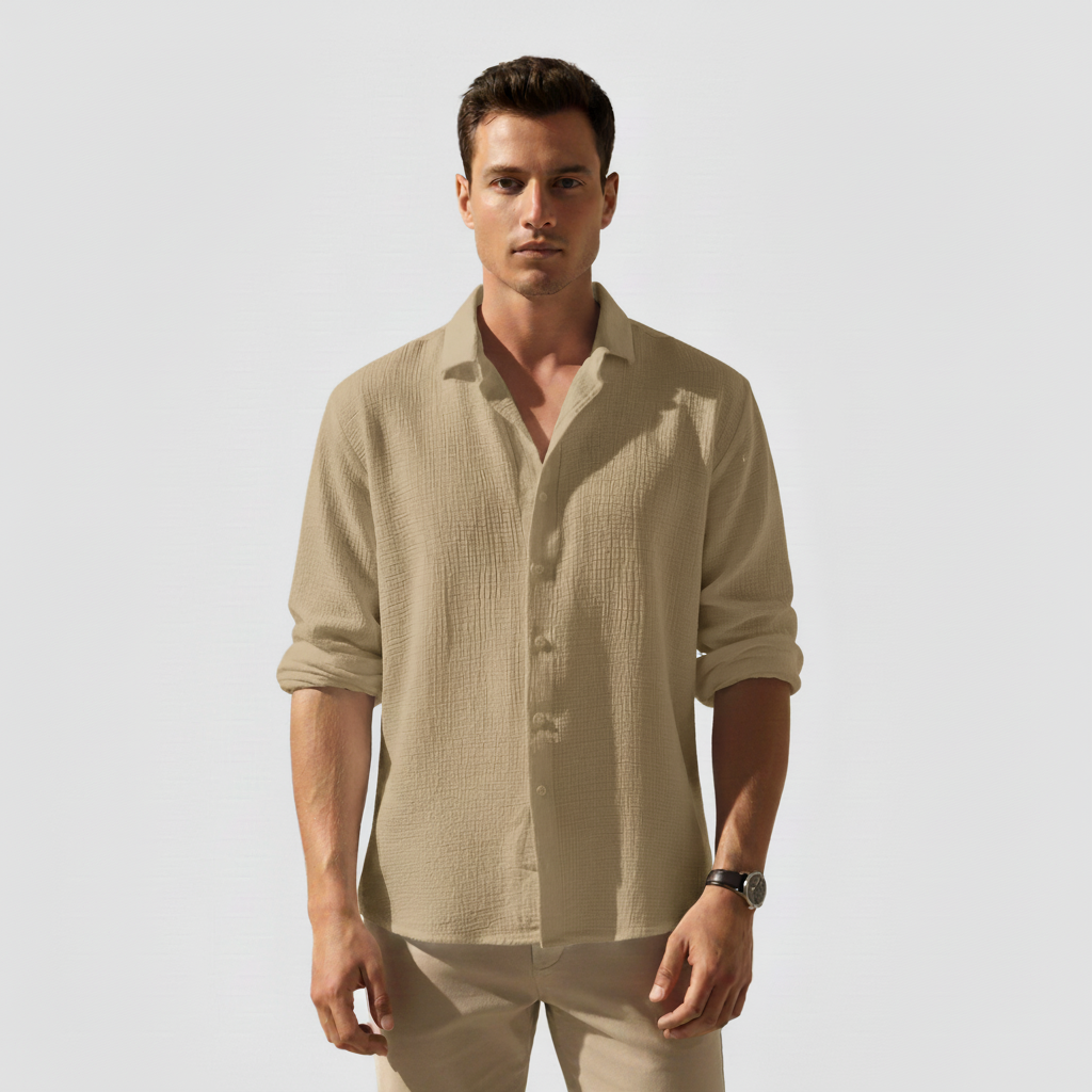 Oak Men's Long Sleeve Woven Button Down Shirt | Breathable