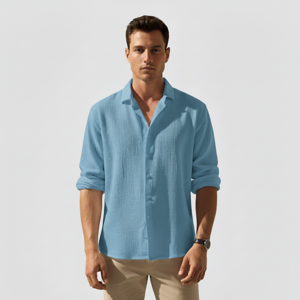Oak Men's Long Sleeve Woven Button Down Shirt | Breathable