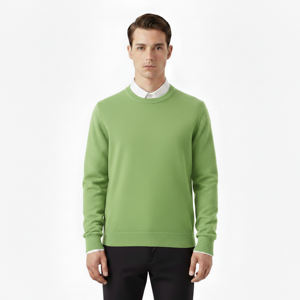 Apex Men's Knitted O-Neck Cotton Wool Pullover Sweater | Long Sleeve