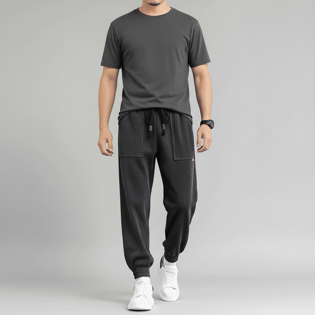 Crest Men's Baggy Corduroy Jogger Sweatpants | Autumn and Winter