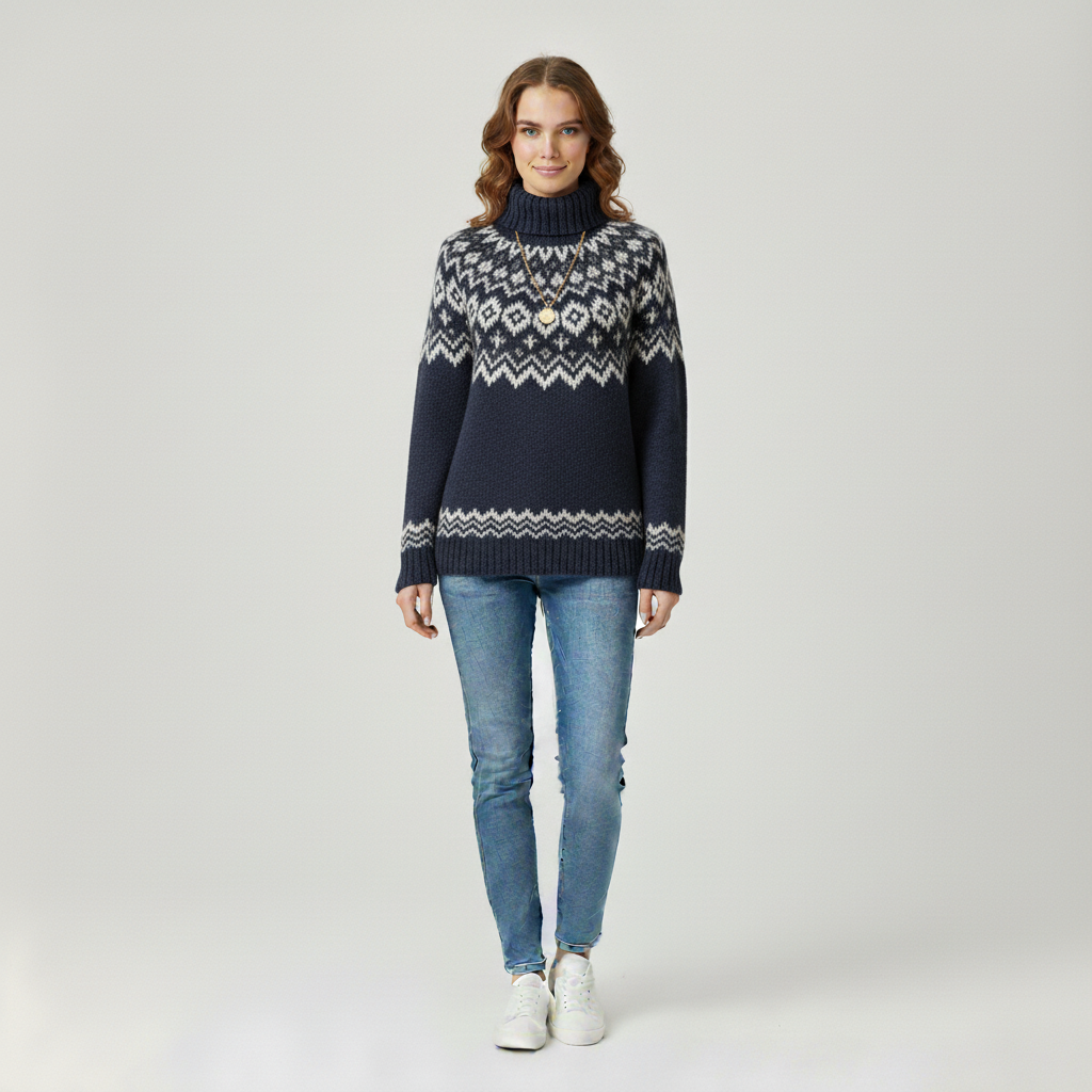 Elle Women's Comfortable Long Sleeve Knitted Sweated