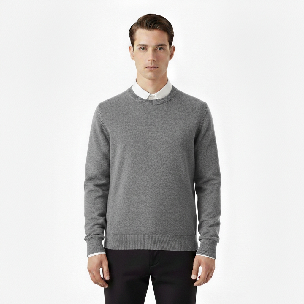 Apex Men's Knitted O-Neck Cotton Wool Pullover Sweater | Long Sleeve
