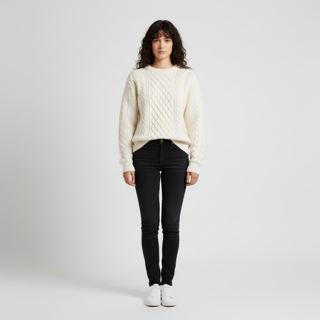 Nova Women’s Warm Long Sleeve Cable Knit Sweater | Comfort