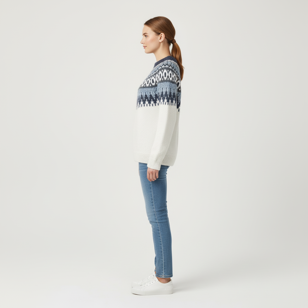 Elle Women's Comfortable Long Sleeve Knitted Sweated