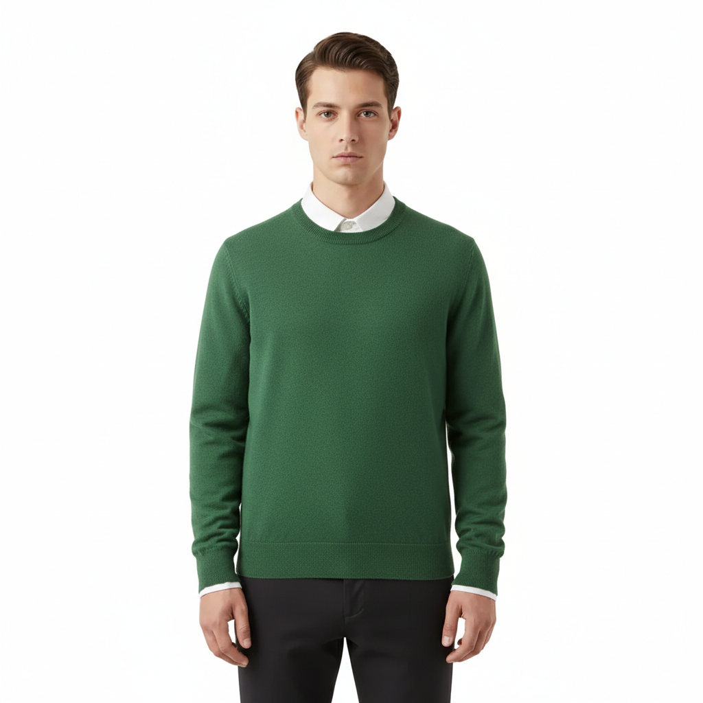 Apex Men's Knitted O-Neck Cotton Wool Pullover Sweater | Long Sleeve