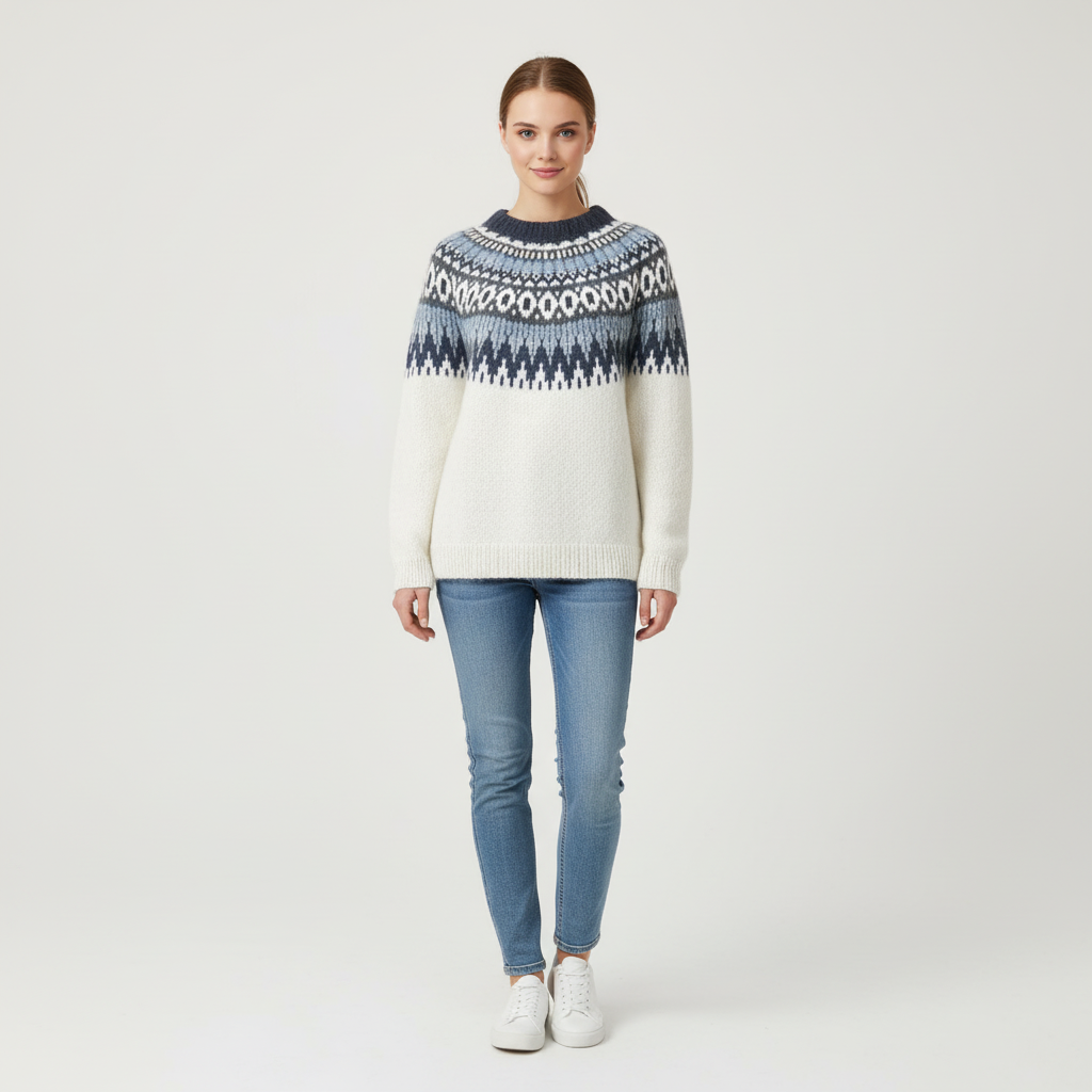 Elle Women's Comfortable Long Sleeve Knitted Sweated